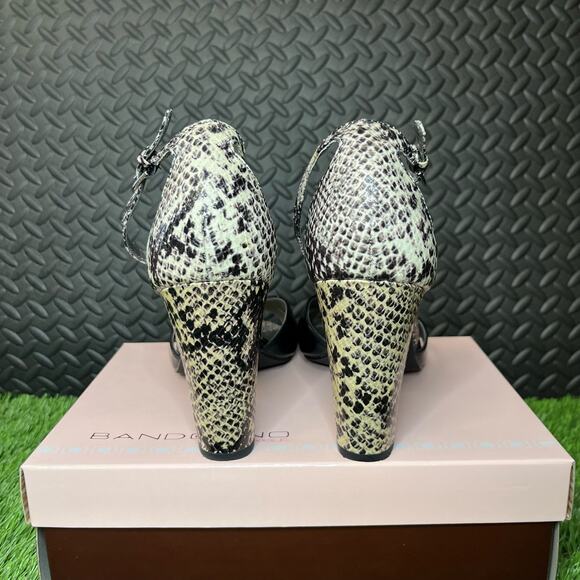 Bandolino two Toned Snake print open toe Heels Womans Size 10 - Picture 4 of 6